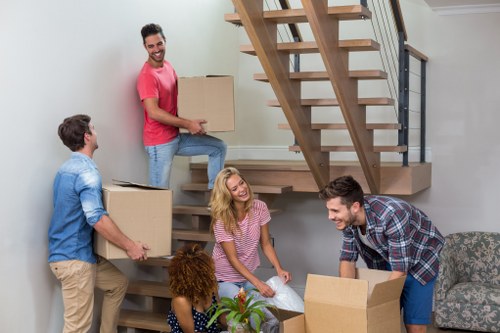 Removal team preparing items safely during an Enfield move