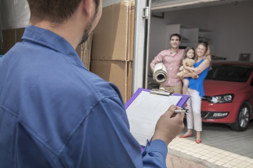 A local moving vehicle prepared for a home removal in Enfield